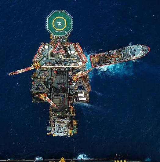 Offshore ship at oil and gas rig