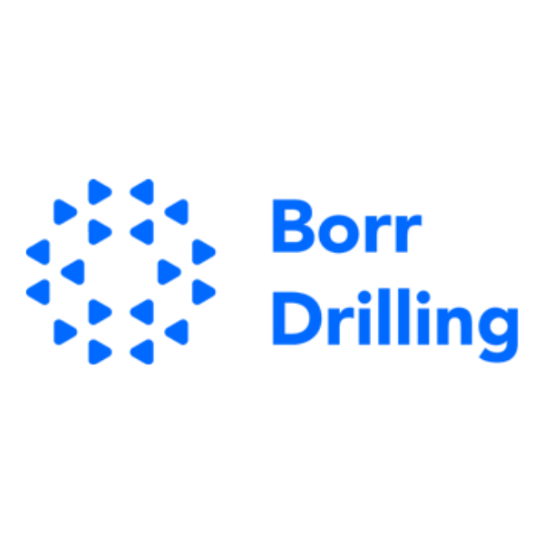 Blue logo of Borr Drilling with triangular shapes.