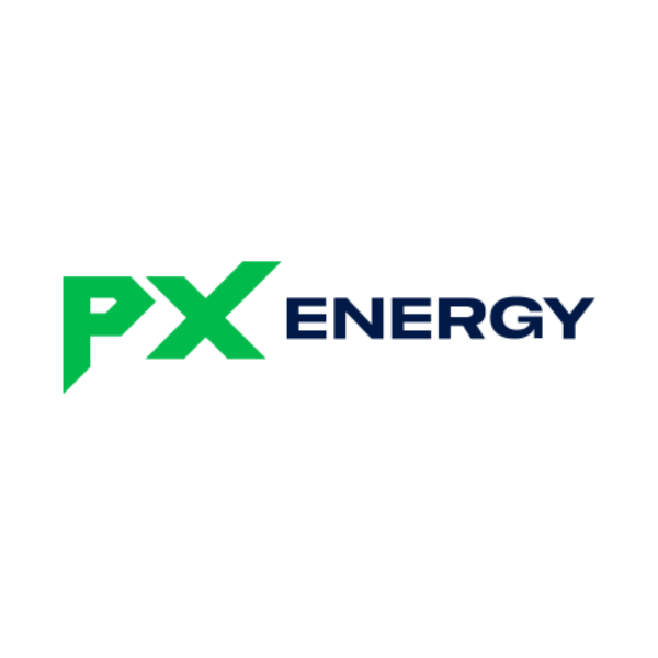Logo of PX Energy in green and blue colors.