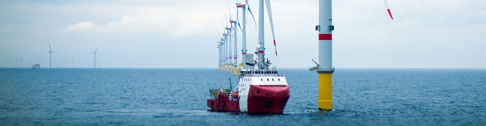 Big Offshore wind-farm with transfer vessel
