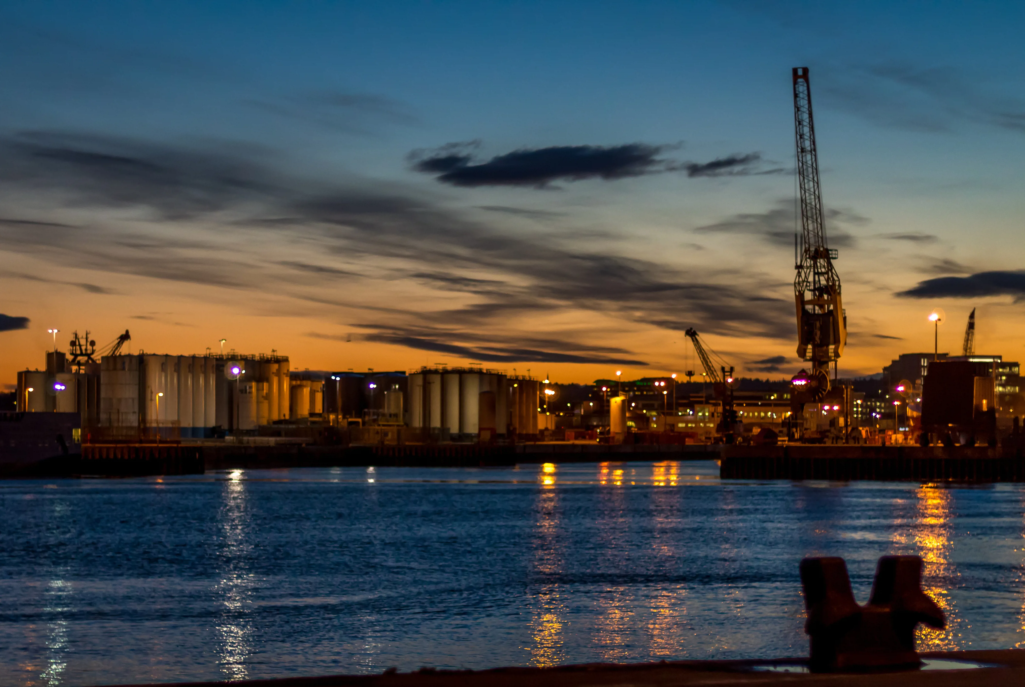 Aberdeen Harbour at Sunset