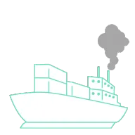 Containership icon with mid smoke