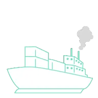 Containership icon with mid-light smoke