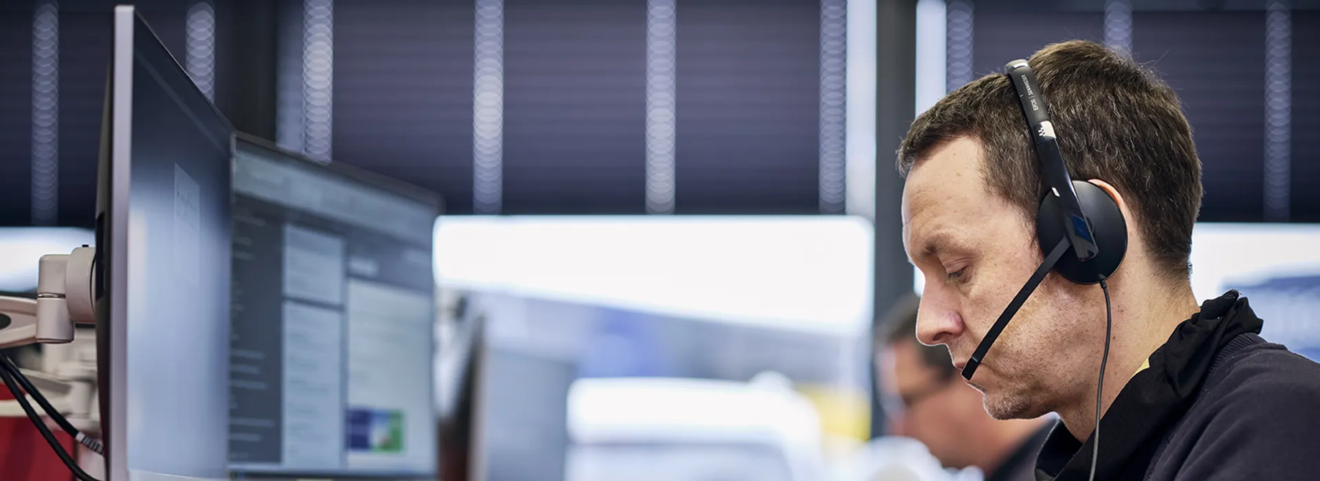 Freight operator at work on the phone