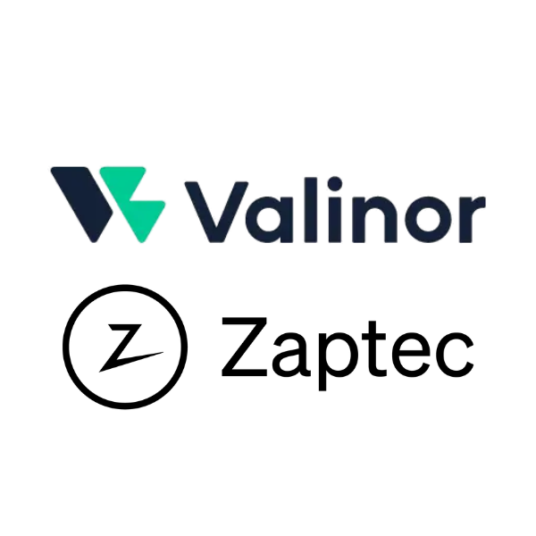Logo for "Valinor" featuring a stylised blue and green letter "V."