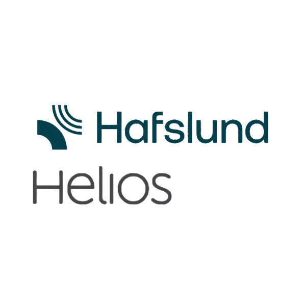 Hafslund Helios logo in blue and gray text.