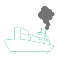Containership icon with mid-heavy smoke