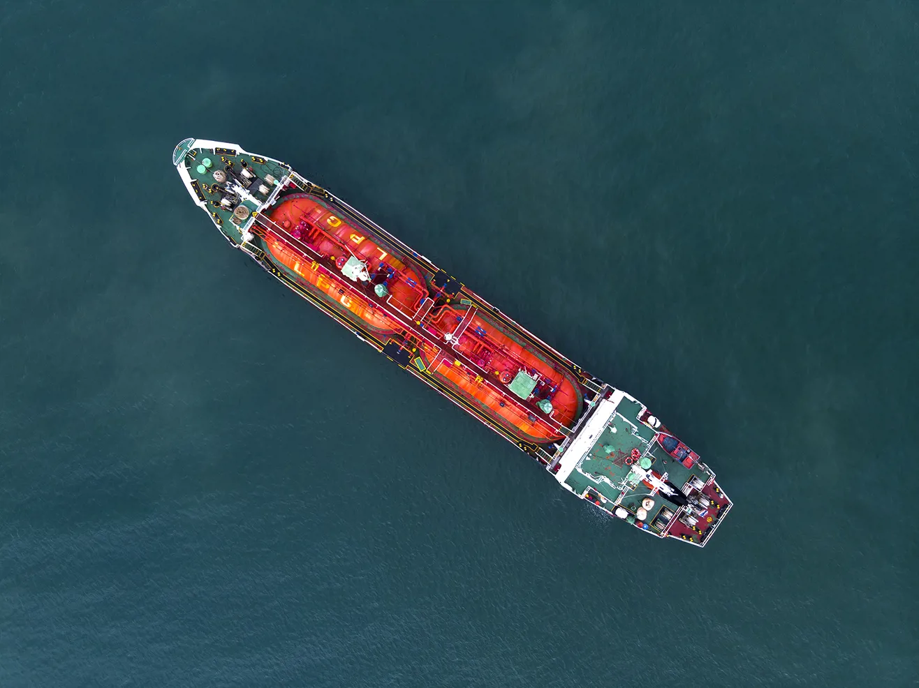 Gas tankers leaving the port to deliver marine energy to the port of destination